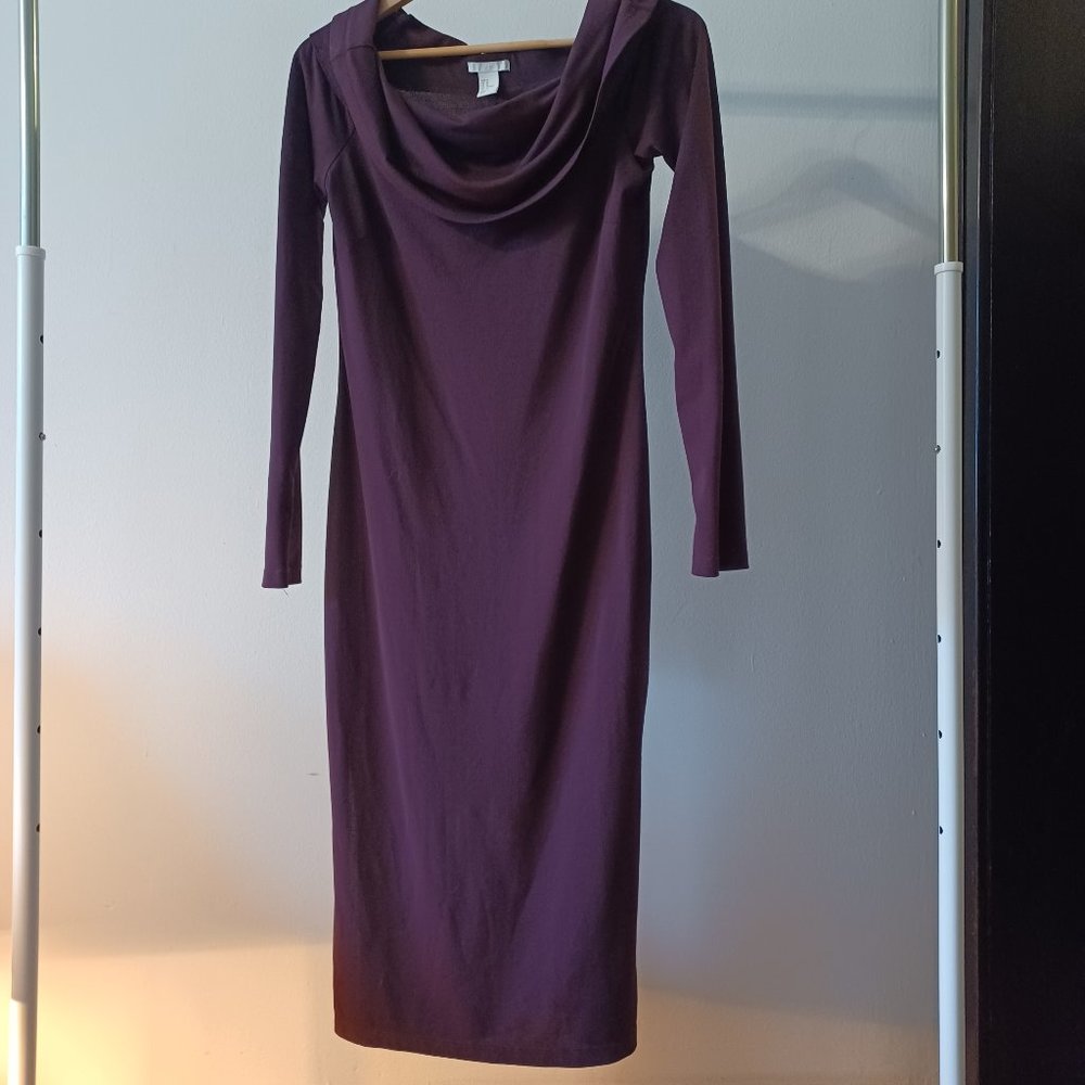 Mauve cowl neck dress